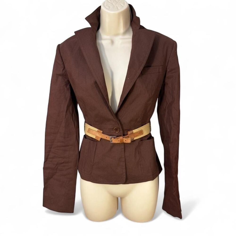 Bcbgmaxazria brown blazer with belt...